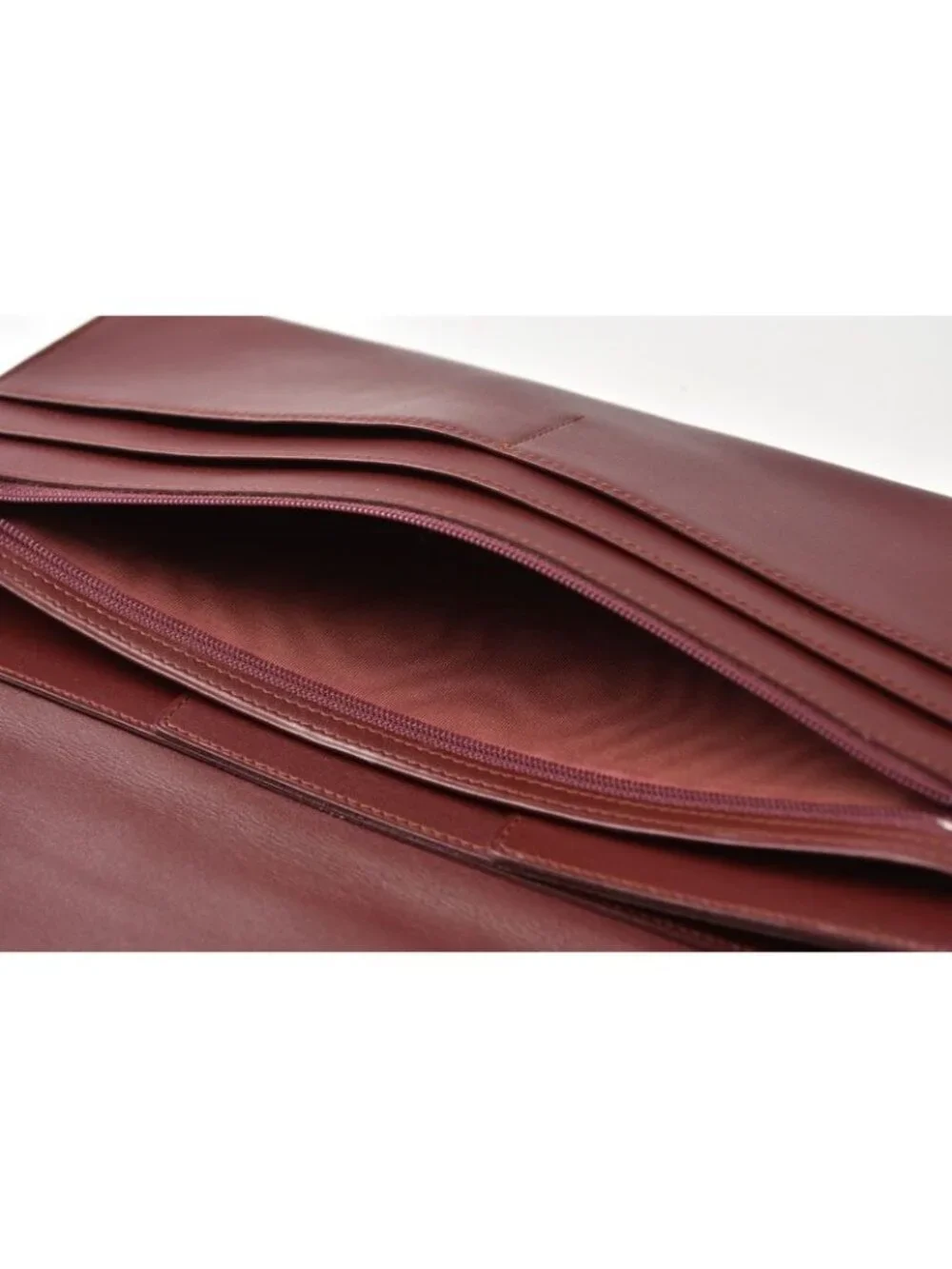 Cartier Clutch Business Must Line Vintage Leather Bordeaux
